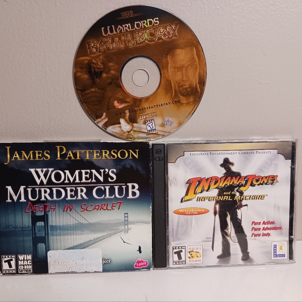 Pc/cd-rom disc lot of three, rated teen